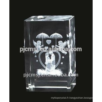 Cadeaux en cristal de cube pour des enfants avec l&#39;ange de laser